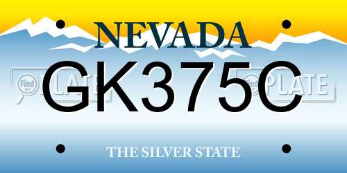 GK375C Nevada License Plate