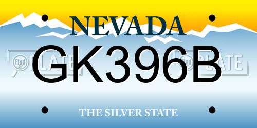 GK396B Nevada License Plate