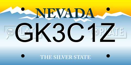 GK3C1Z Nevada License Plate