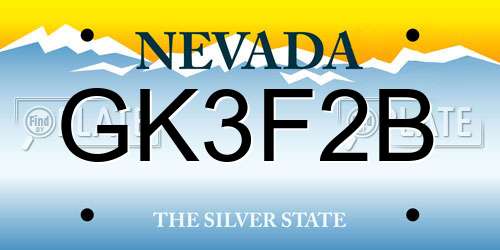 GK3F2B Nevada License Plate