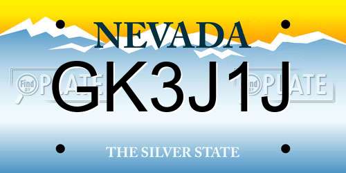 GK3J1J Nevada License Plate