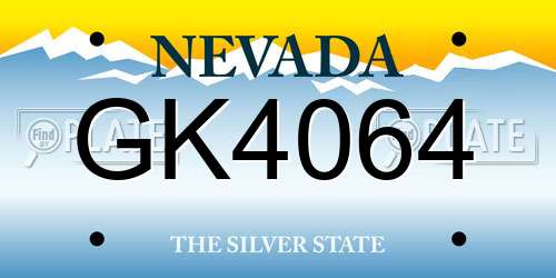 GK4064 Nevada License Plate
