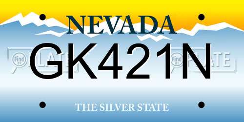 GK421N Nevada License Plate