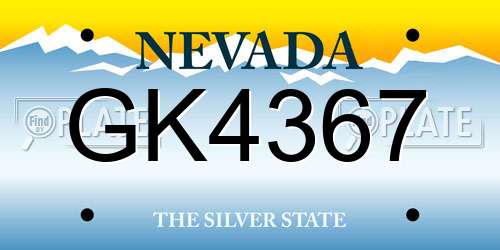 GK4367 Nevada License Plate