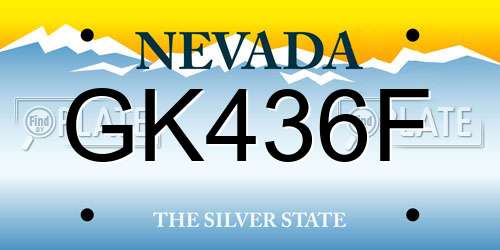 GK436F Nevada License Plate