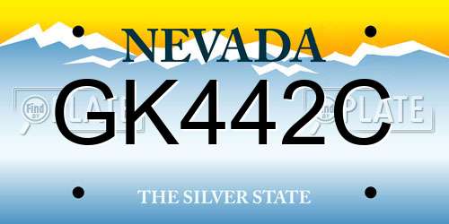 GK442C Nevada License Plate