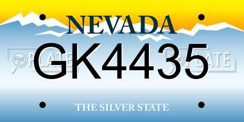 GK4435 Nevada License Plate