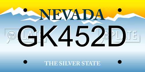 GK452D Nevada License Plate