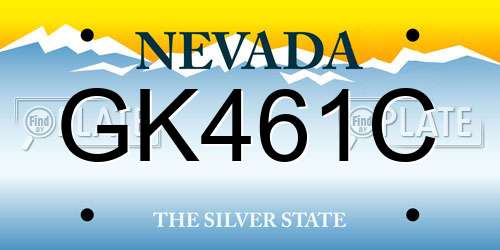 GK461C Nevada License Plate