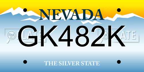GK482K Nevada License Plate