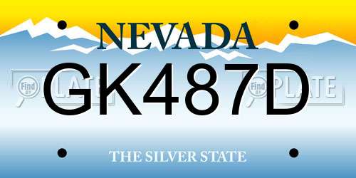 GK487D Nevada License Plate