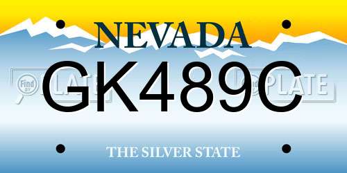 GK489C Nevada License Plate