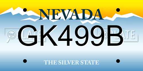 GK499B Nevada License Plate