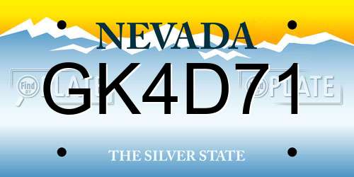 GK4D71 Nevada License Plate