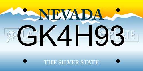 GK4H93 Nevada License Plate