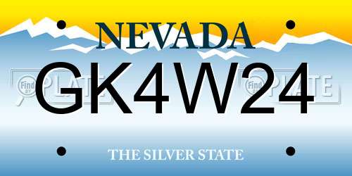 GK4W24 Nevada License Plate