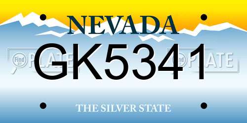 GK5341 Nevada License Plate