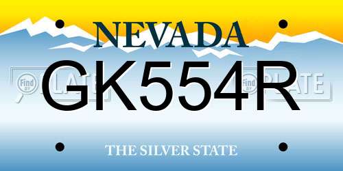 GK554R Nevada License Plate