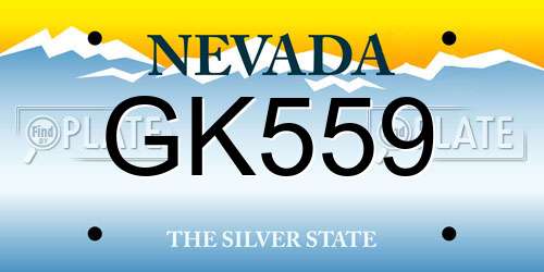 GK559 Nevada License Plate