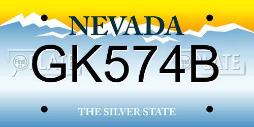 GK574B Nevada License Plate