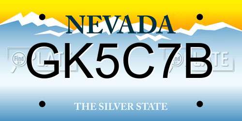GK5C7B Nevada License Plate