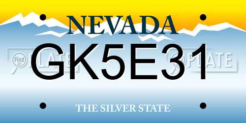 GK5E31 Nevada License Plate