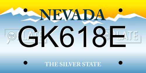 GK618E Nevada License Plate