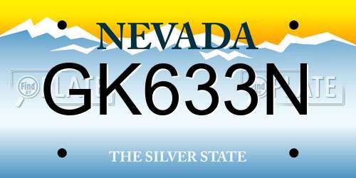 GK633N Nevada License Plate