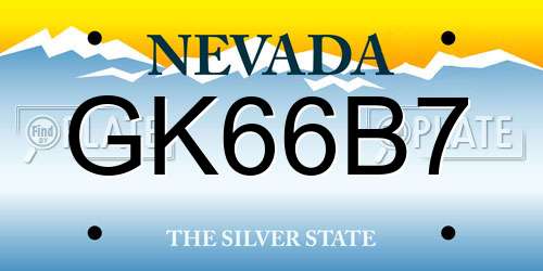GK66B7 Nevada License Plate