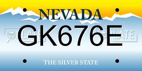 GK676E Nevada License Plate