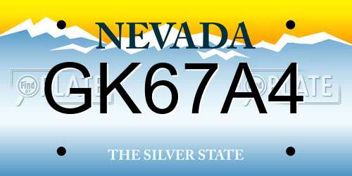 GK67A4 Nevada License Plate