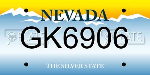 GK6906 Nevada License Plate