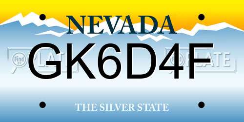 GK6D4F Nevada License Plate