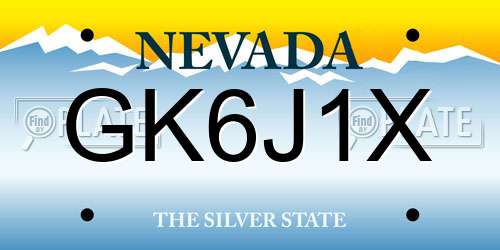 GK6J1X Nevada License Plate