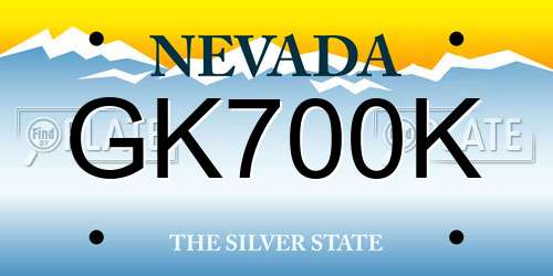 GK700K Nevada License Plate