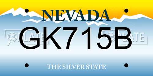GK715B Nevada License Plate