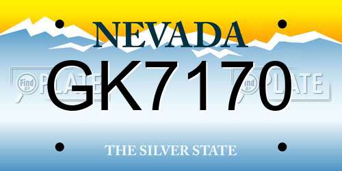 GK7170 Nevada License Plate