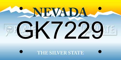 GK7229 Nevada License Plate
