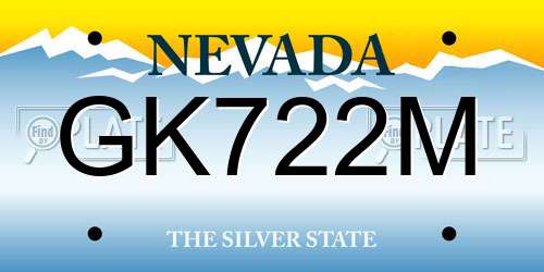 GK722M Nevada License Plate