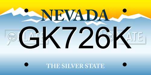 GK726K Nevada License Plate