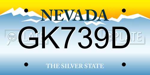 GK739D Nevada License Plate