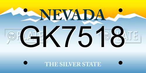 GK7518 Nevada License Plate