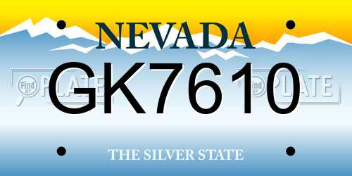 GK7610 Nevada License Plate