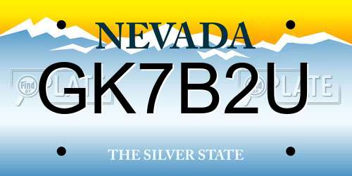 GK7B2U Nevada License Plate