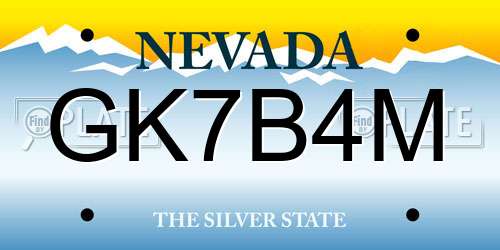 GK7B4M Nevada License Plate