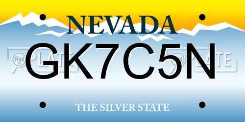 GK7C5N Nevada License Plate