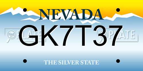 GK7T37 Nevada License Plate