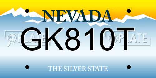 GK810T Nevada License Plate