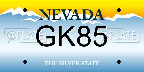 GK85 Nevada License Plate