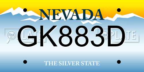 GK883D Nevada License Plate